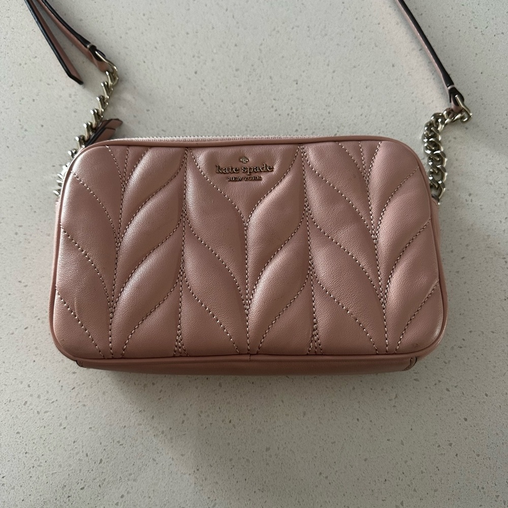 kate spade Blush Pink Quilted Leather Crossbody Bag